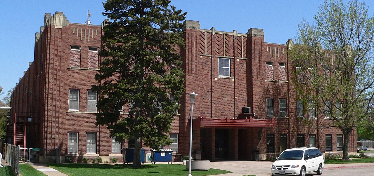 Fremont, Nebraska city auditorium from SW