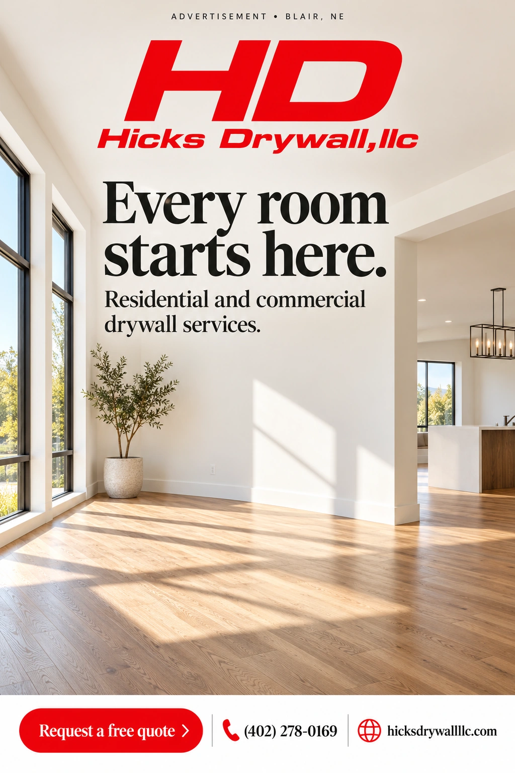 Hicks Drywall LLC portrait advertisement 1