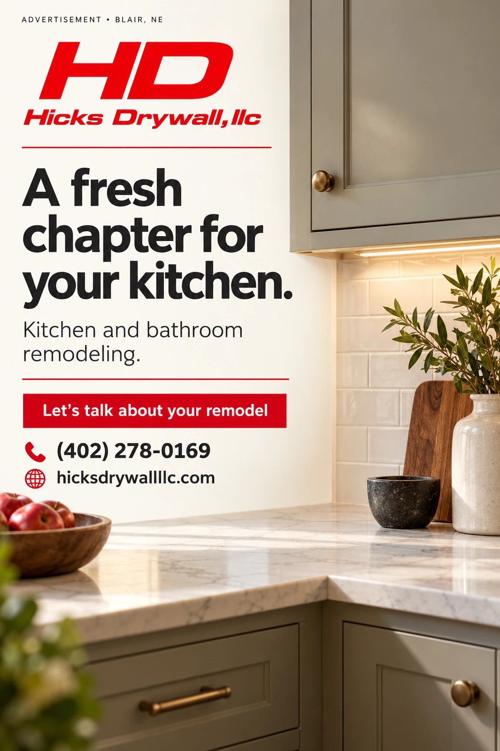Hicks Drywall LLC portrait advertisement 2