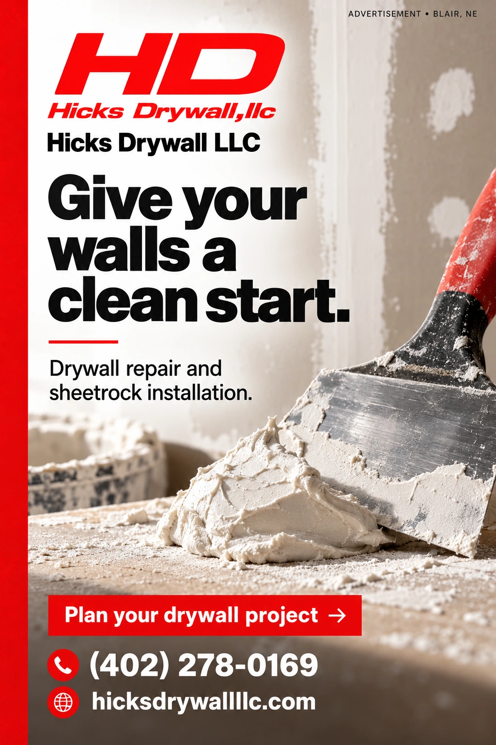 Hicks Drywall LLC portrait advertisement 3