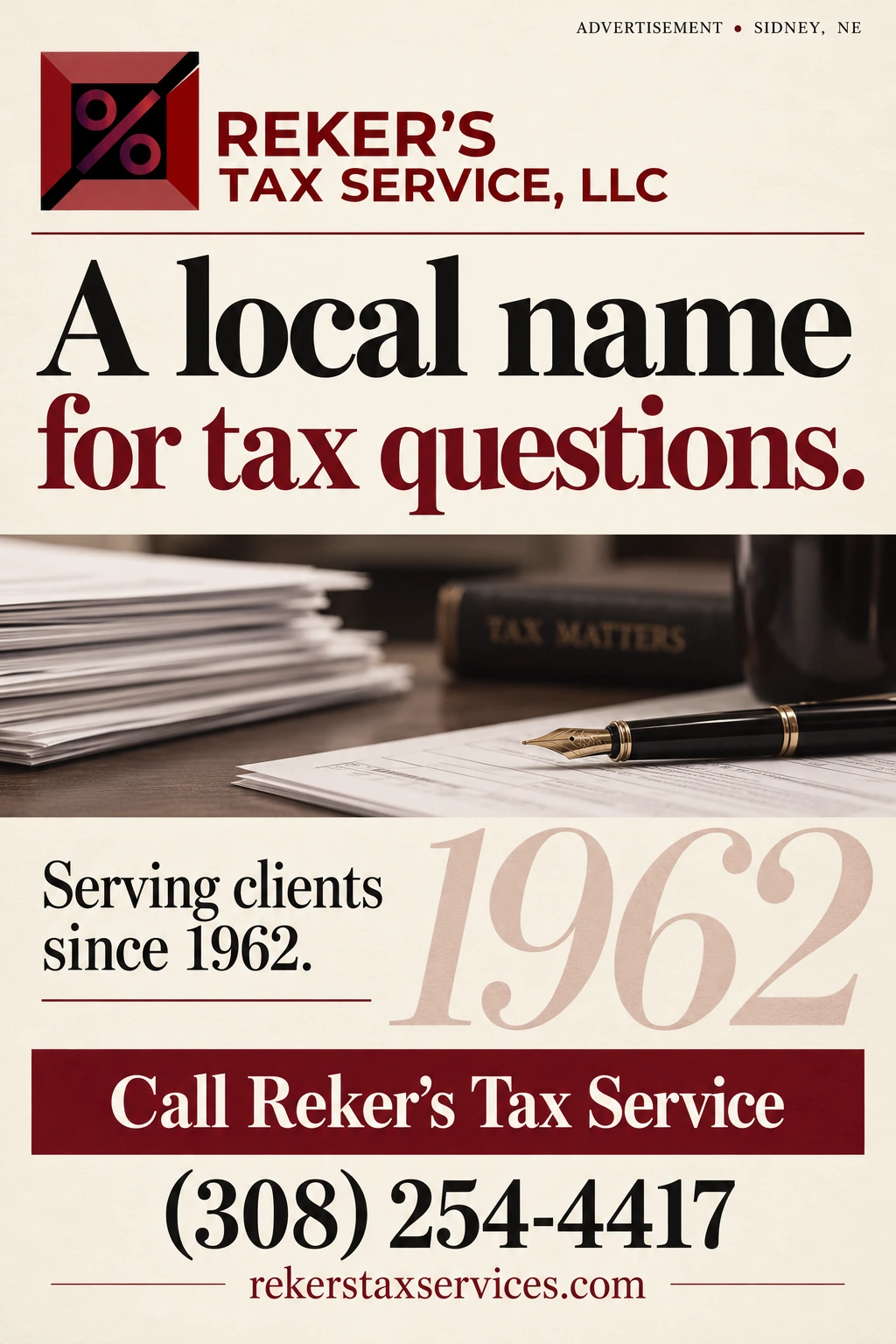 Reker's Tax Service LLC portrait advertisement 3