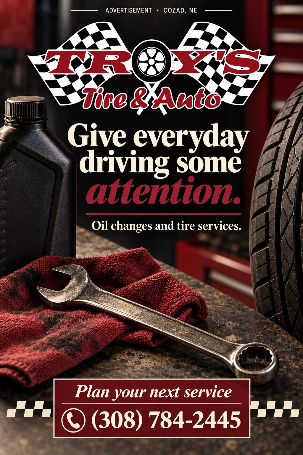 Troy's Tire & Auto portrait advertisement 2
