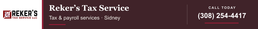 Reker's Tax Service LLC — Tax & payroll services • Sidney — (308) 254-4417